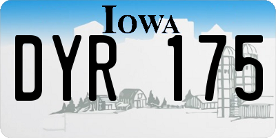 IA license plate DYR175