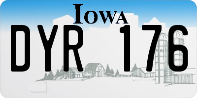 IA license plate DYR176