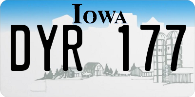 IA license plate DYR177