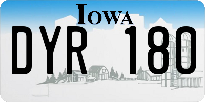 IA license plate DYR180