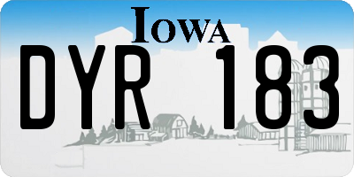 IA license plate DYR183