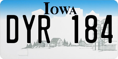 IA license plate DYR184
