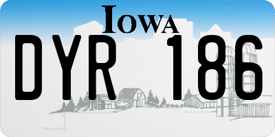 IA license plate DYR186