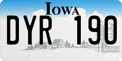 IA license plate DYR190