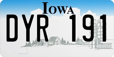 IA license plate DYR191
