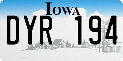 IA license plate DYR194