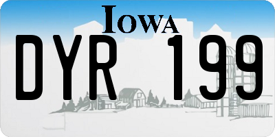 IA license plate DYR199
