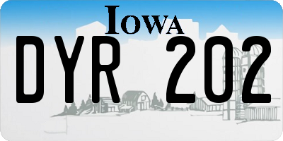 IA license plate DYR202