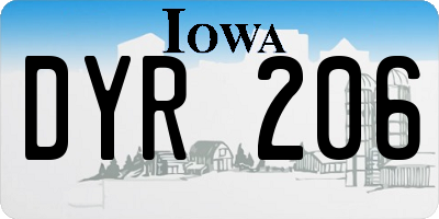 IA license plate DYR206