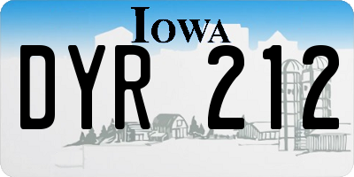 IA license plate DYR212