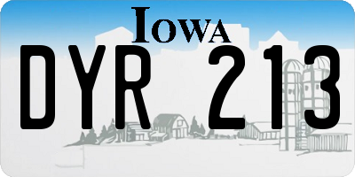 IA license plate DYR213