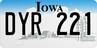 IA license plate DYR221