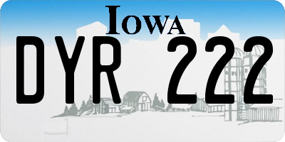 IA license plate DYR222