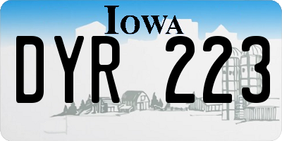 IA license plate DYR223