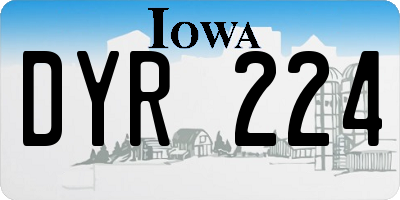 IA license plate DYR224