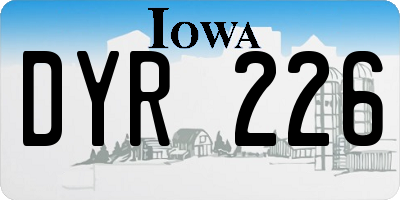 IA license plate DYR226