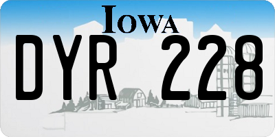 IA license plate DYR228