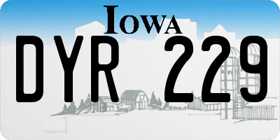 IA license plate DYR229