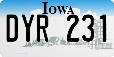 IA license plate DYR231