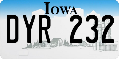 IA license plate DYR232