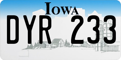 IA license plate DYR233