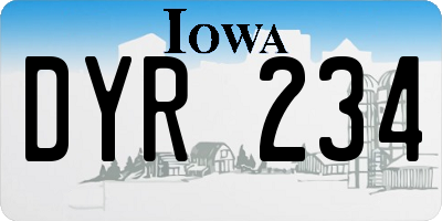 IA license plate DYR234