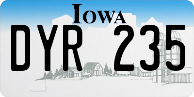 IA license plate DYR235