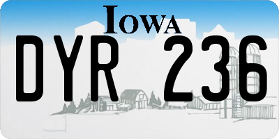 IA license plate DYR236