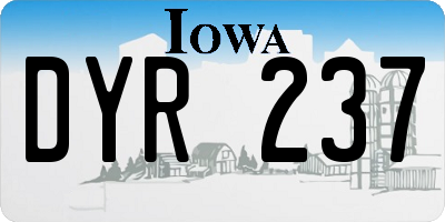 IA license plate DYR237