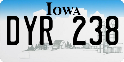 IA license plate DYR238