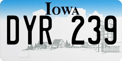 IA license plate DYR239