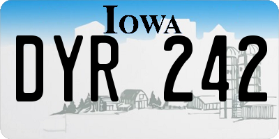 IA license plate DYR242