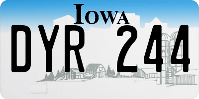 IA license plate DYR244