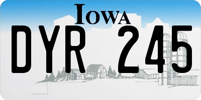 IA license plate DYR245