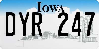 IA license plate DYR247