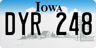 IA license plate DYR248