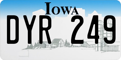 IA license plate DYR249