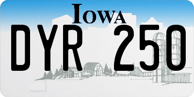 IA license plate DYR250