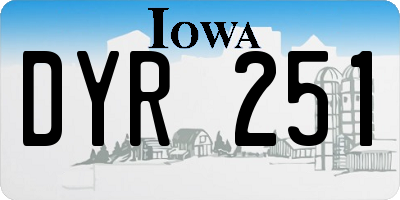 IA license plate DYR251