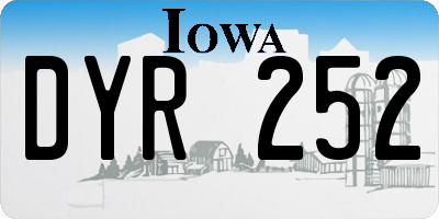 IA license plate DYR252