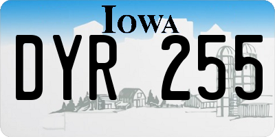 IA license plate DYR255