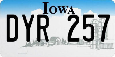 IA license plate DYR257