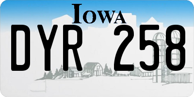 IA license plate DYR258