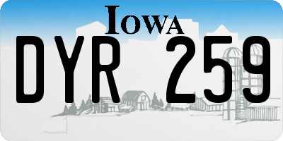 IA license plate DYR259