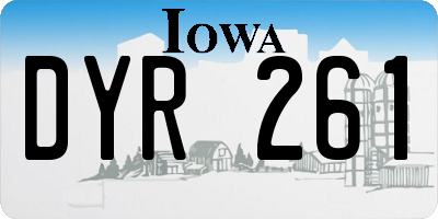 IA license plate DYR261
