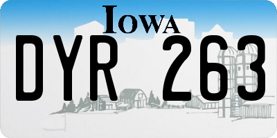 IA license plate DYR263