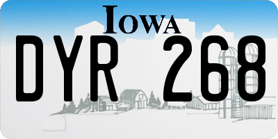 IA license plate DYR268