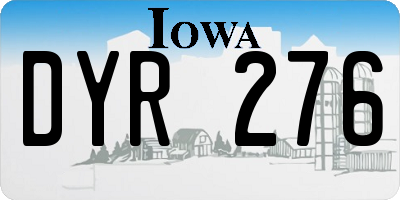 IA license plate DYR276