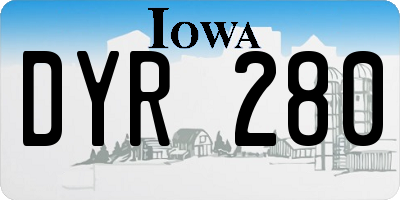 IA license plate DYR280