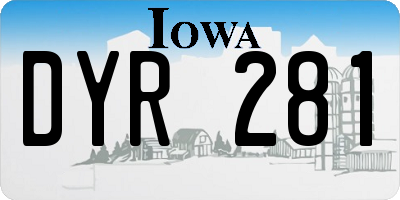 IA license plate DYR281